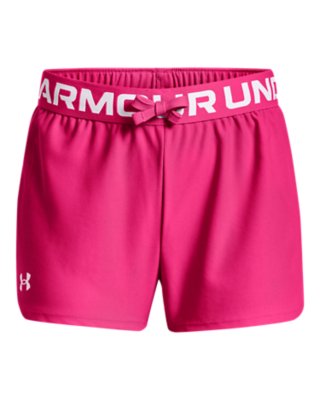 Girl's Under Armour Workout Play Up Shorts Pink Sz YLG
